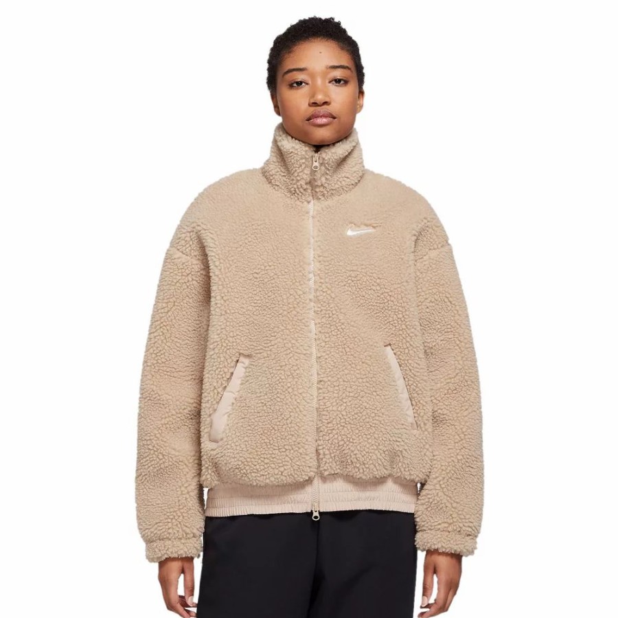 Outerwear * | Women'S Nike Sportswear Swoosh Plush Jacket