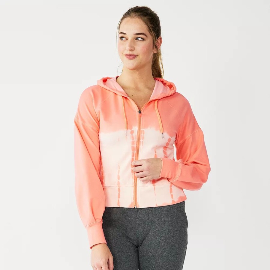 Outerwear * | Women'S Tek Gear French Terry Crop Zip-Up Jacket