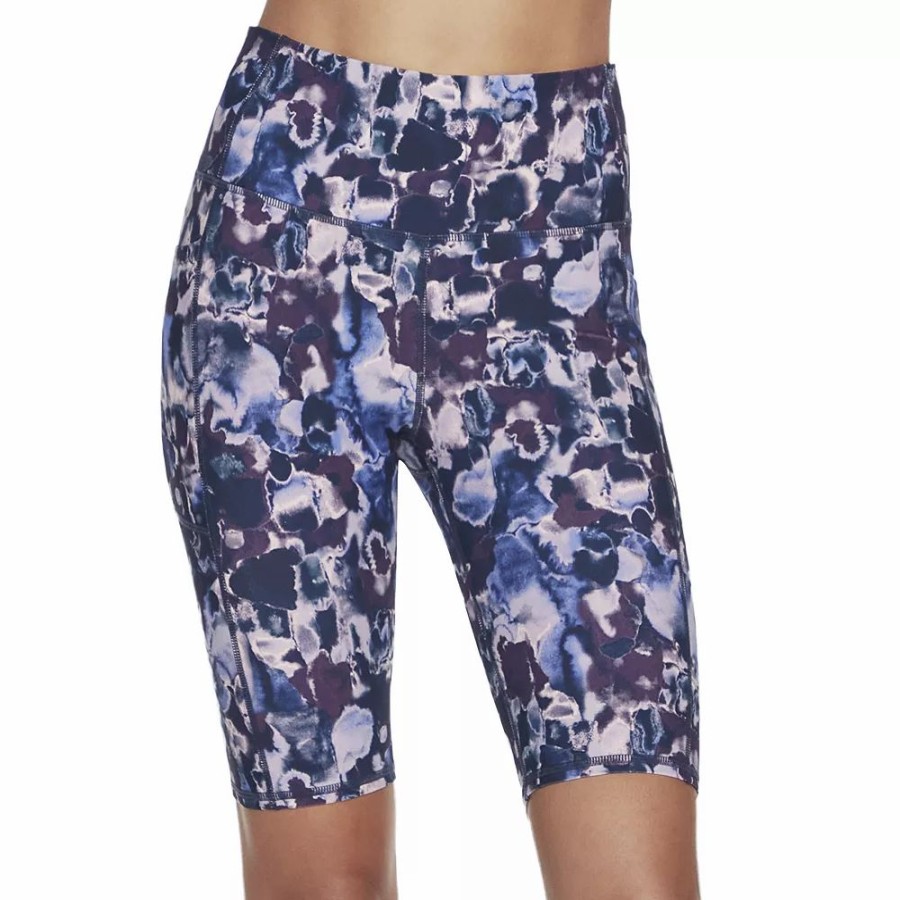 Bottoms * | Women'S Skechers Gowalk Wear Printed High-Waisted Bike Shorts