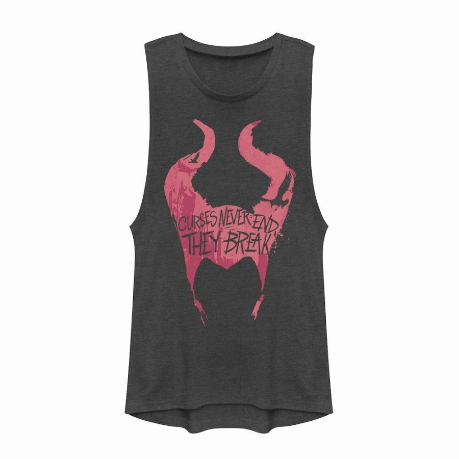 Tops * | Disney'S Maleficent Juniors' Mistress Of Evil "Curses Never End" Muscle Tank