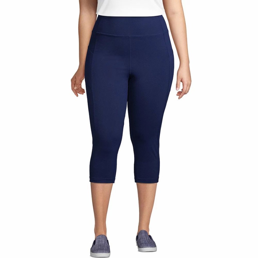 Bottoms * | Plus Size Lands' End Active Compression Capri Leggings