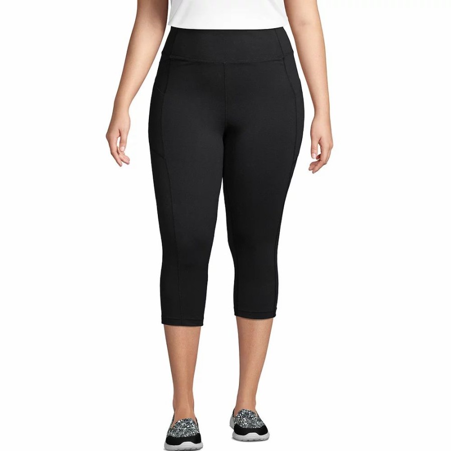 Bottoms * | Plus Size Lands' End Active Compression Capri Leggings