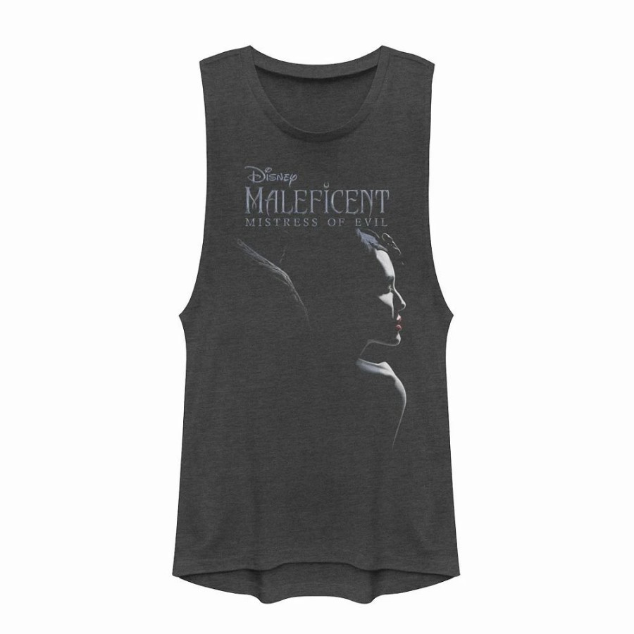 Tops * | Disney'S Maleficent Juniors' Mistress Of Evil Dark Portrait Muscle Tank