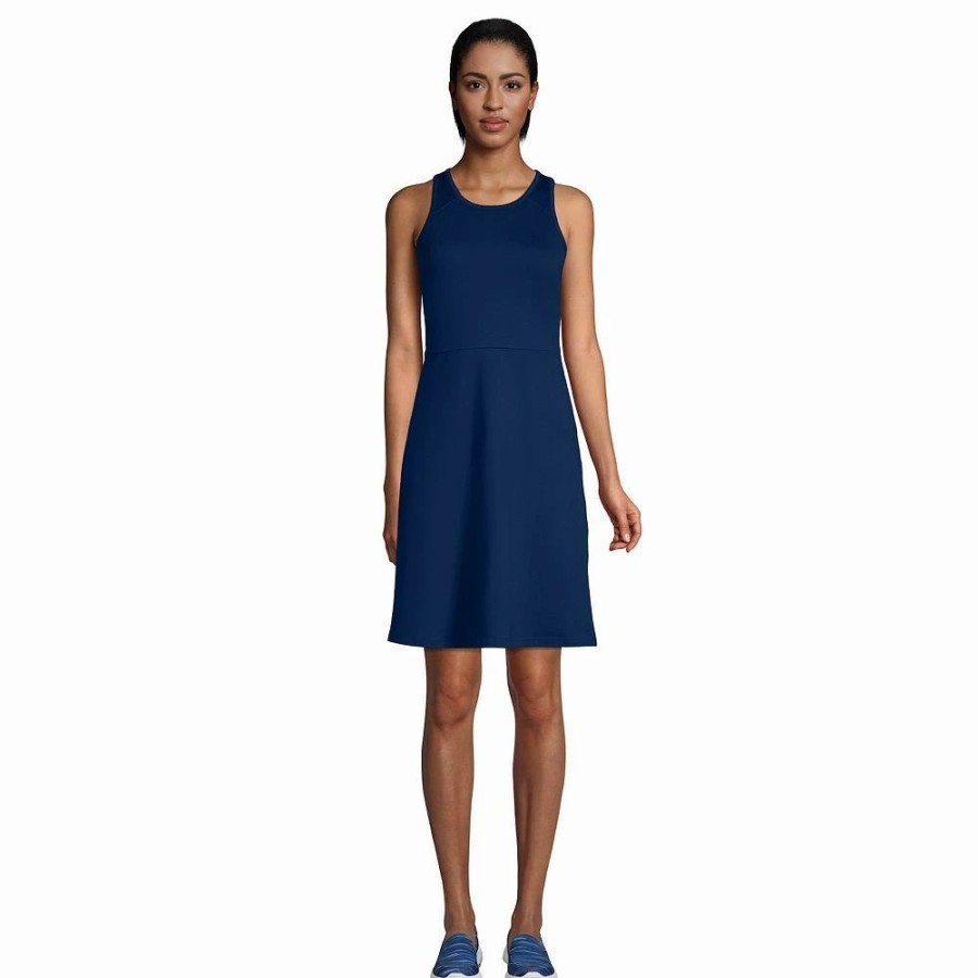 Dresses * | Women'S Lands' End Bike Shorts & Racerback Tank Dress Set