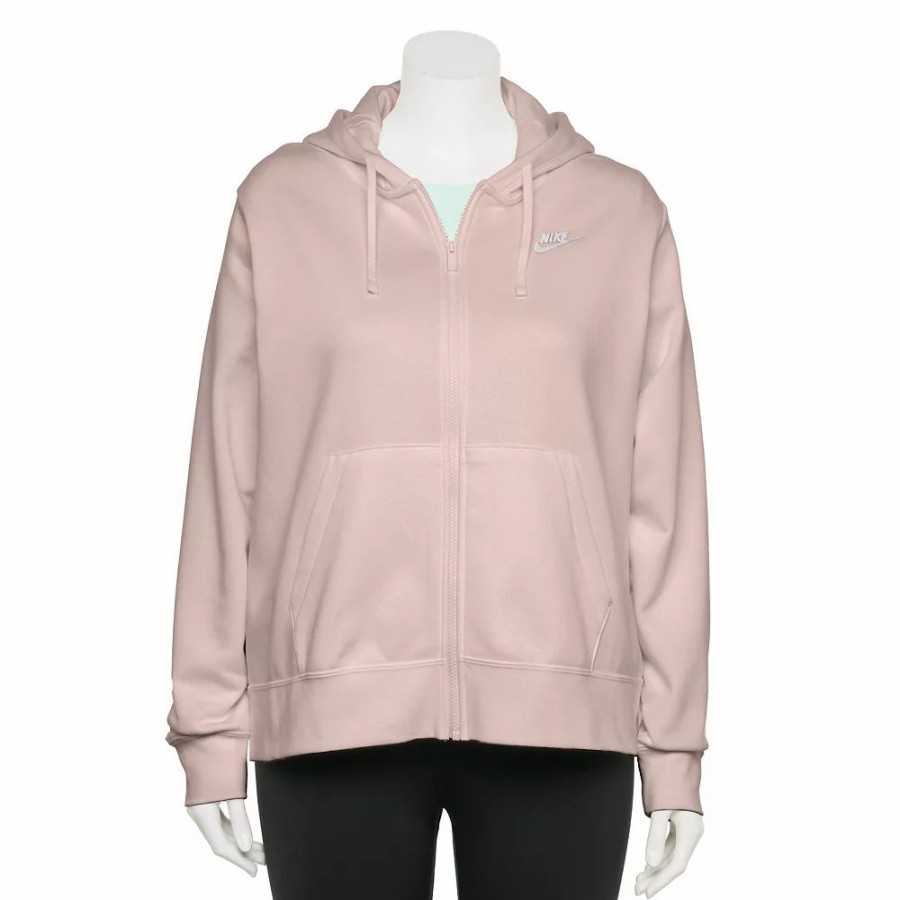 Outerwear * | Plus Size Nike Sportswear Club Fleece Full-Zip Hoodie