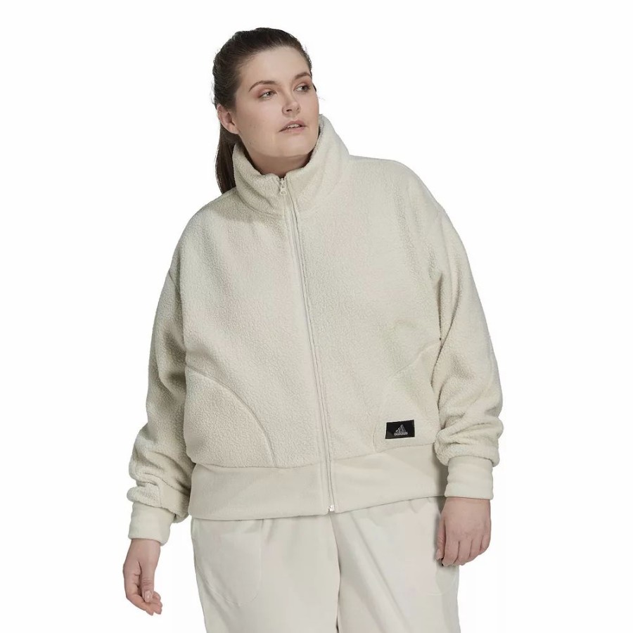 Outerwear * | Plus Size Adidas Holiday Fleece Jacket