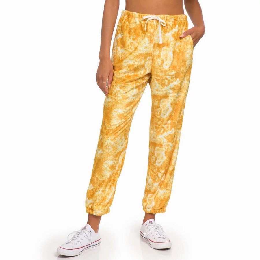 Tops * | Juniors' Hurley Cloud Print Joggers Inca Gold Cloud