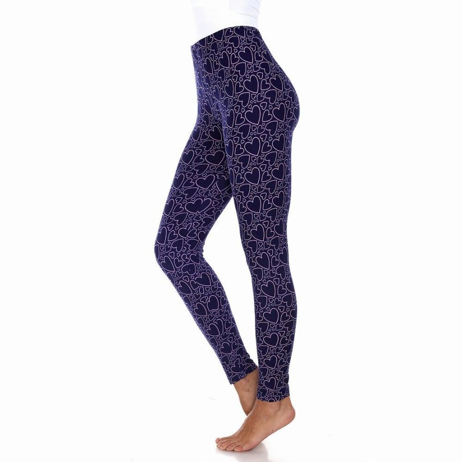 Bottoms * | Women'S White Mark Printed Leggings Black Brown Heart