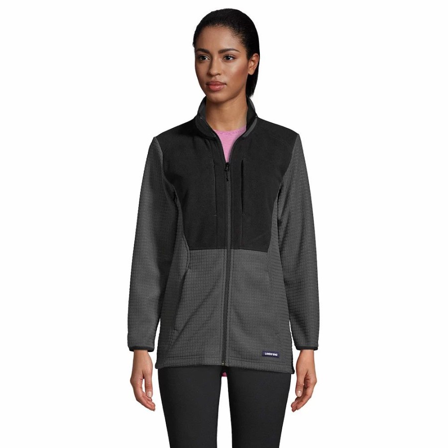 Outerwear * | Women'S Lands' End Grid Fleece Jacket