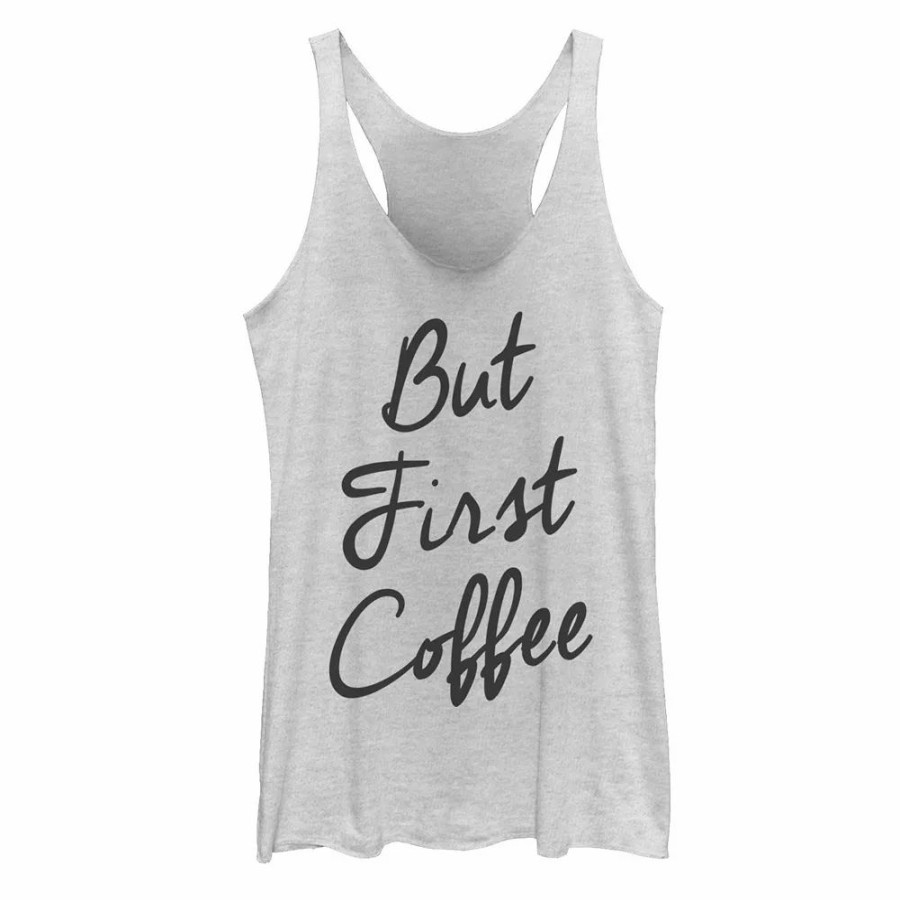 Tops * | Juniors' But First Coffee Simple Graphic Tank