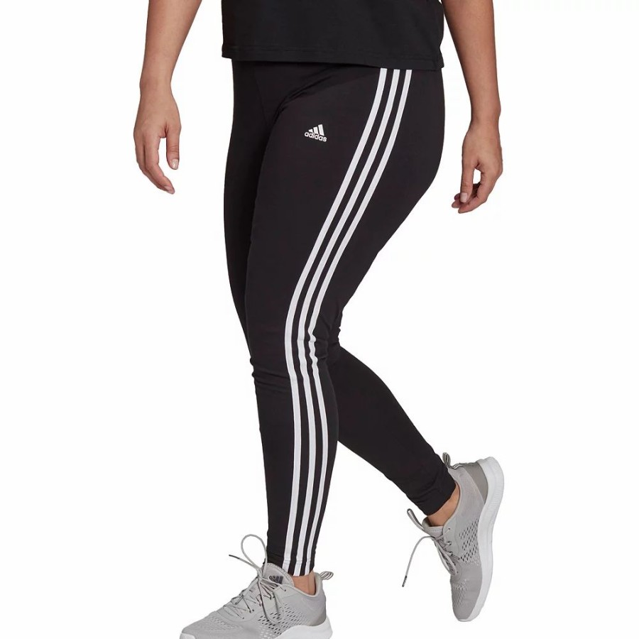 Bottoms * | Plus Size Adidas Essential 3-Stripe Leggings