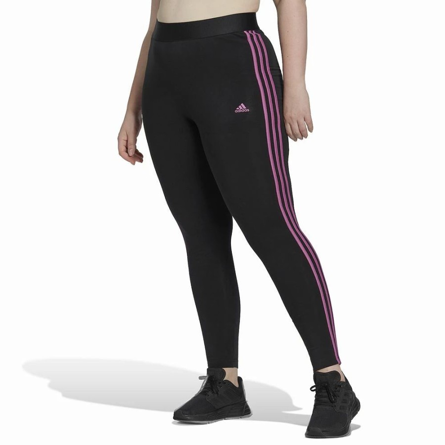 Bottoms * | Plus Size Adidas Essential 3-Stripe Leggings