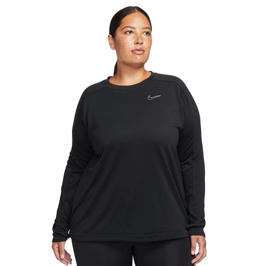 Tops * | Plus Size Nike Dri-Fit Swoosh Run Mid-Layer Top