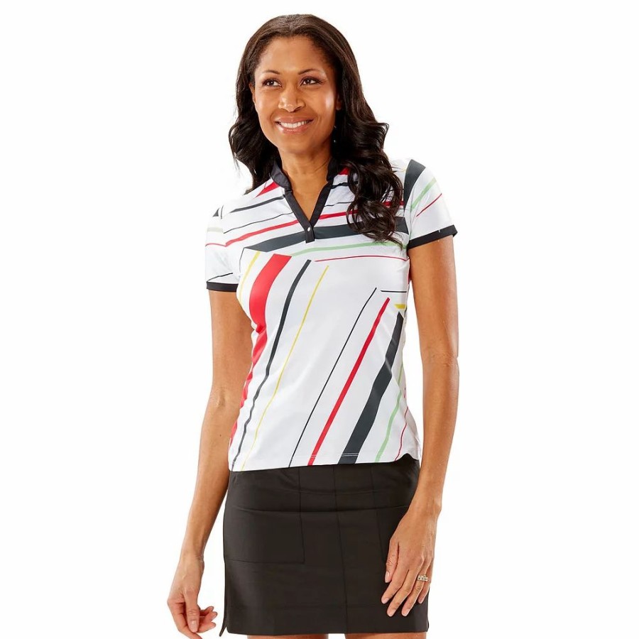 Tops * | Women'S Nancy Lopez Golf Sprite Short Sleeve Polo White