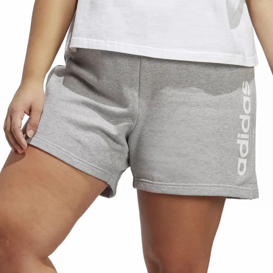 Bottoms * | Plus Size Adidas Essentials Linear French Terry Shorts