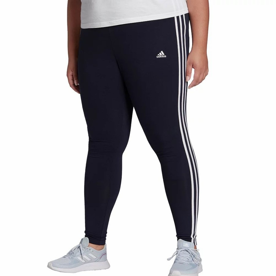 Bottoms * | Plus Size Adidas 3-Stripe Leggings