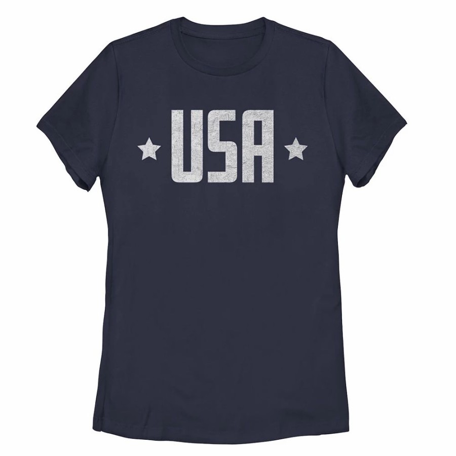 Tops * | Juniors' Americana And Stars "Usa" Tee