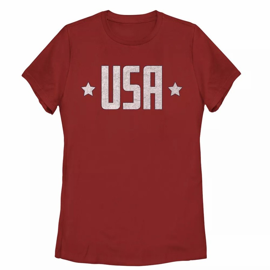 Tops * | Juniors' Americana And Stars "Usa" Tee