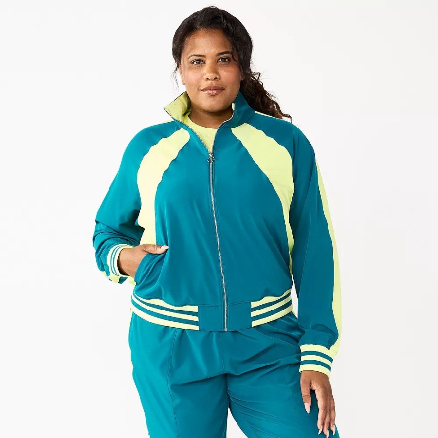 Outerwear * | Plus Size Tek Gear Woven Tracksuit Jacket