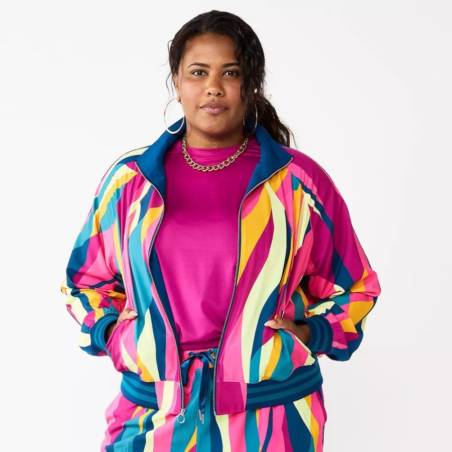 Outerwear * | Plus Size Tek Gear Woven Tracksuit Jacket